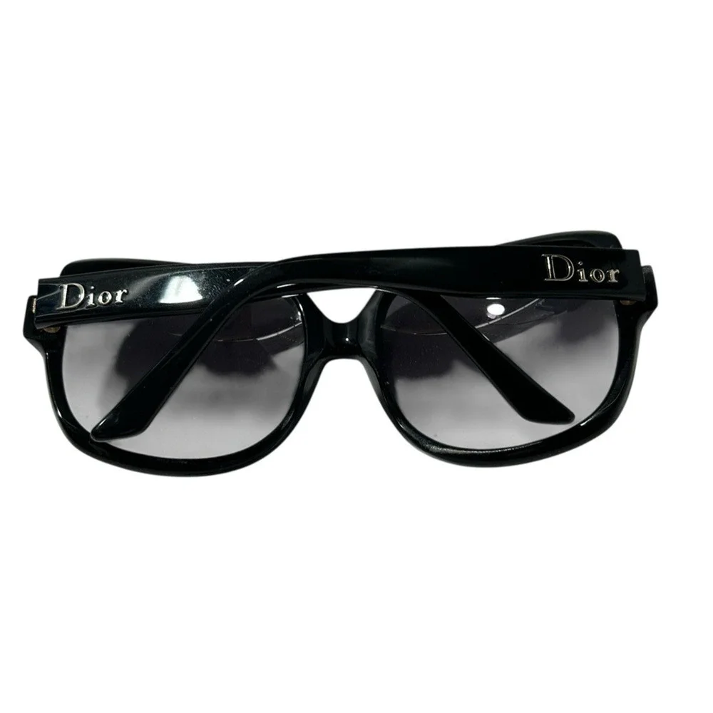 Dior Black Square Frame Sunglasses w/Gold Accents DiorMitzA3 EUC